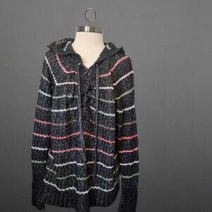 Torrid Multicolor Striped Hooded Cardigan
